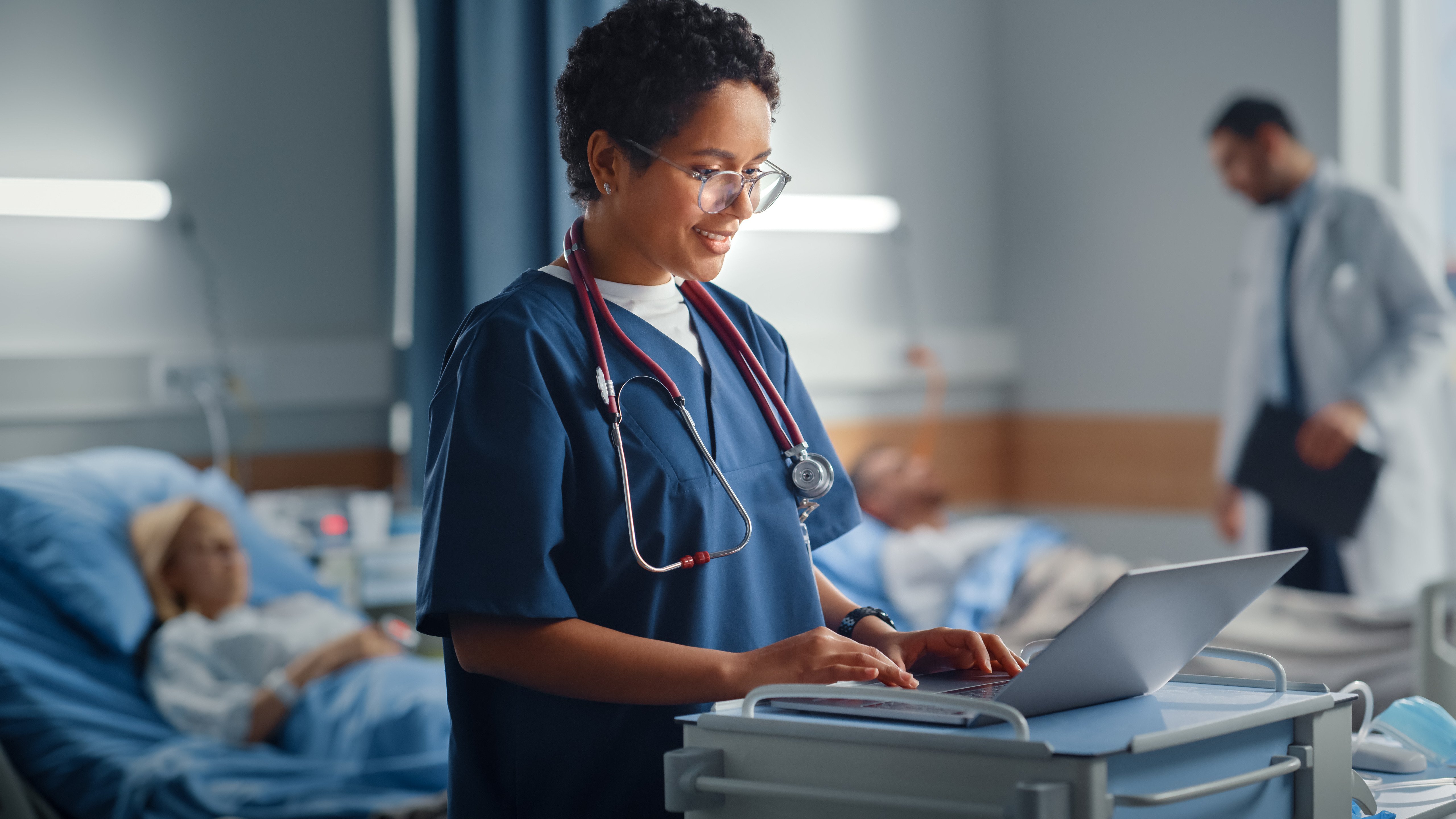 Nurse at Mobile Workstation